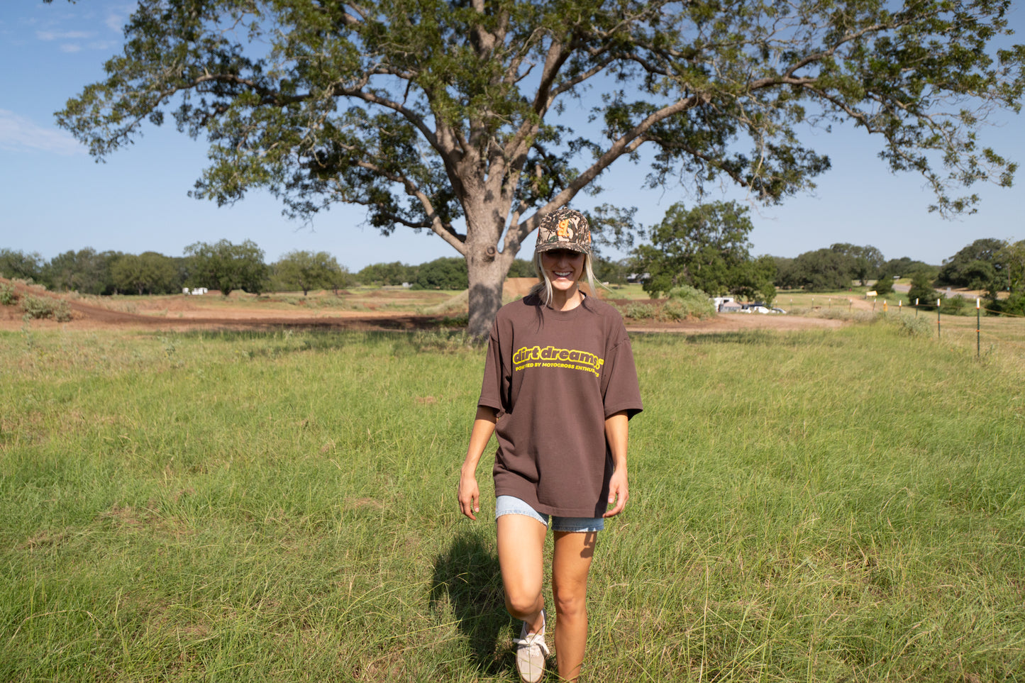 Limited Edition | Distressed DD Whip | Dirt Brown Oversized Tee