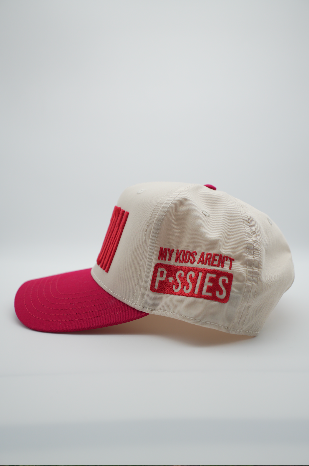 Moto Mom | Red/Cream Cap