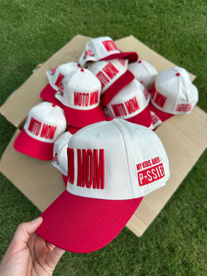 Limited Edition | Moto Mom | Red/Cream Cap